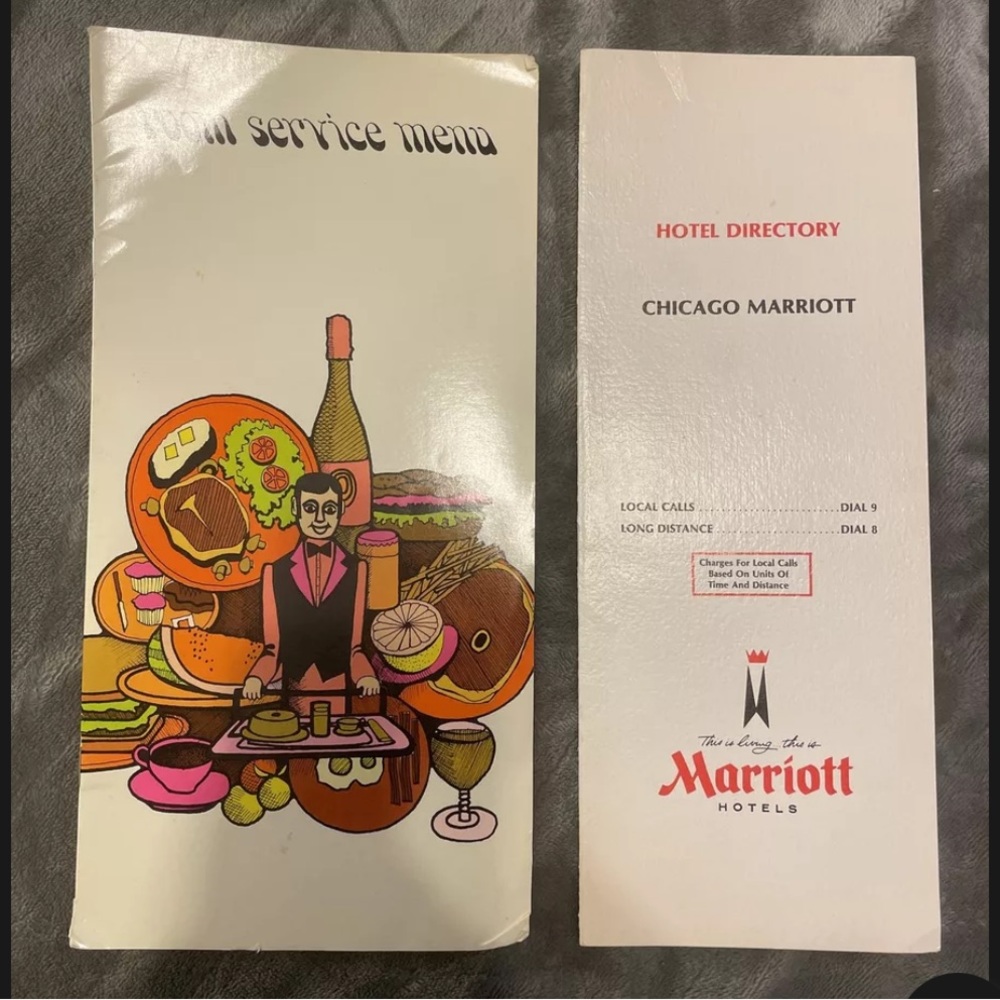 Chicago Marriott Directory And Menu 1972